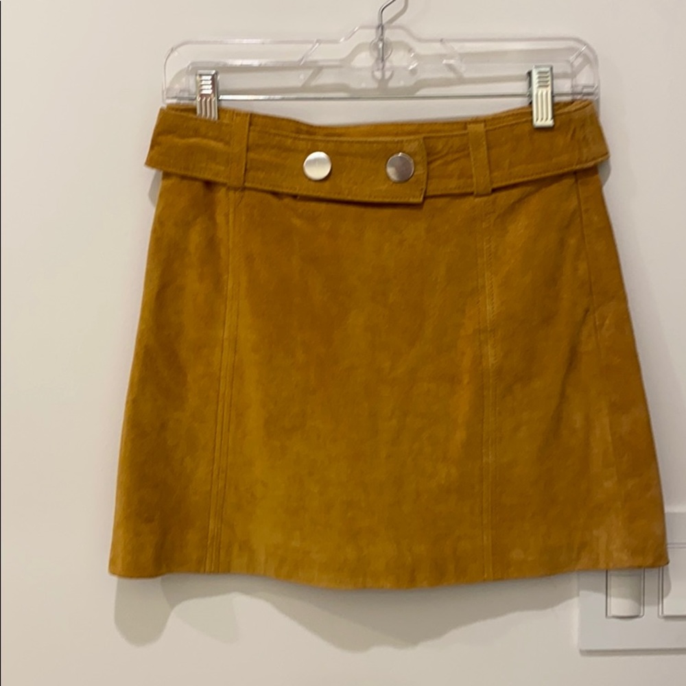 NWT Zara Mustard Suede Mini Skirt